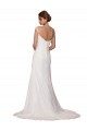 V-Neck Sheath Chiffon Wedding Dress with Straps Australia