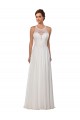 Illusion Neck A-Line Lace and Chiffon Beach Wedding Dress Australia