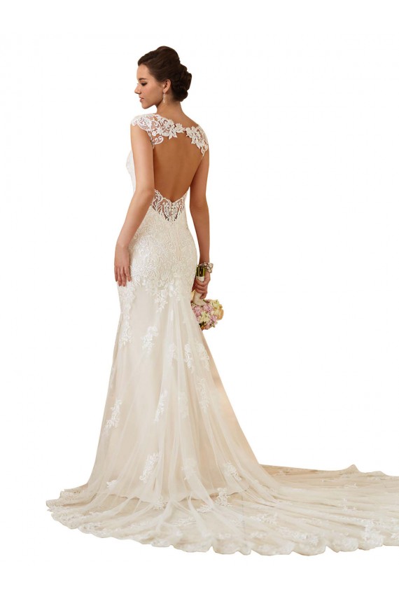 Modern Chapel Train Sweetheart Mermaid Lace Wedding Dress with Keyhole Back Australia