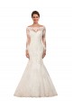 Long Sleeves Mermaid Lace Wedding Dress with Illusion Back Australia