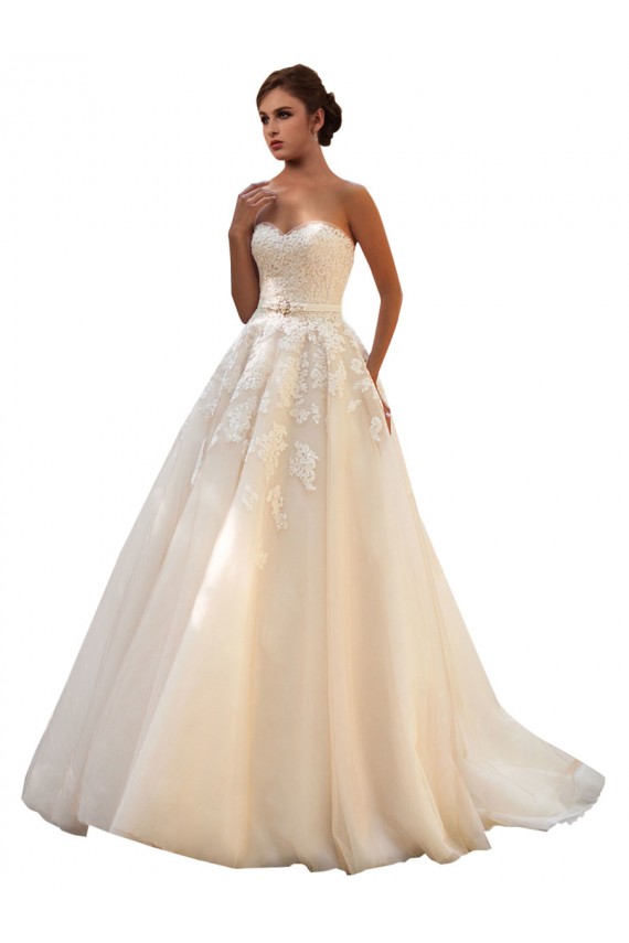 Sweetheart Ball Gown Tulle Wedding Dress with Lace Bodice Australia