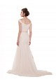 Cap Sleeves Off the Shoulder Ruched Mermaid Tulle Beach Wedding Dress Australia