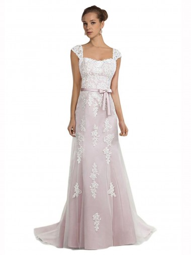 Strapless Mermaid Tulle Lace Beach Wedding Dress with Belt Australia