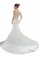 Sweetheart Mermaid Satin Beach Wedding Dress with Illusion Lace Back Australia