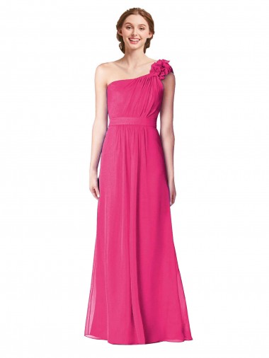 Full Length One Shoulder Chiffon Bridesmaid Dress Australia