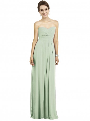 Full Length Strapless Chiffon Bridesmaid Dress with Sweetheart Neckline Australia