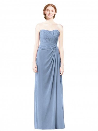 Strapless Long Chiffon Bridesmaid Dress with Sweetheart Neckline Australia
