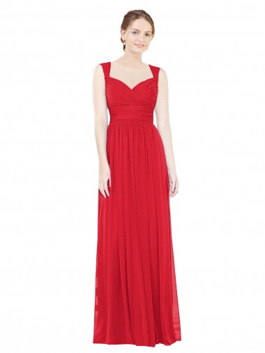 Full-Length Long Chiffon Bridesmaid Dress with Side Front Slit Australia