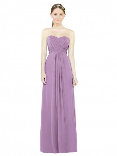 Sweetheart Neckline Strapless Chiffon Bridesmaid Dress with Wrap Pleat Australia