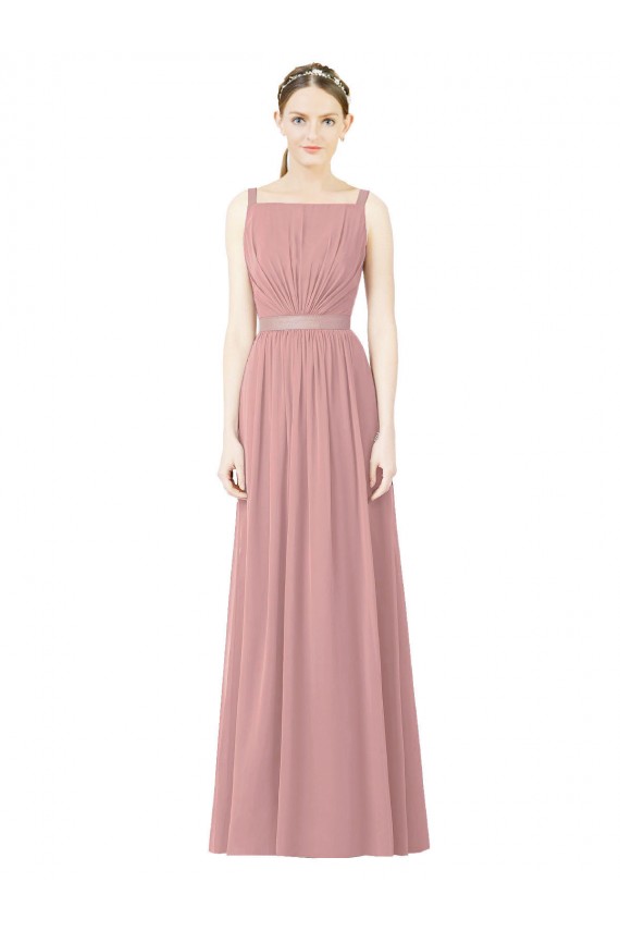 High Neck Chiffon Bridesmaid Dress with Low Back Australia
