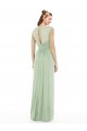 Sheer Back Cap Sleeves Long Chiffon Bridesmaid Dress  Australia