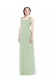 Sleeveless Chiffon Long Bridesmaid Dress with Shoulder Straps Australia