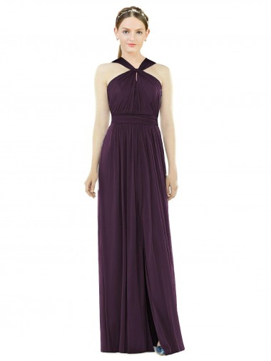 Maxi Chiffon Halter Neck Bridesmaid Dress Australia