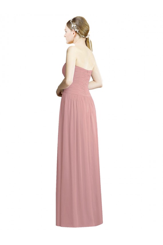 Crossover Draped Sweetheart Chiffon Formal Bridesmaid Dress with Front Slit Australia