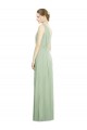 Natural Waist V-Neck Draped Chiffon Bridesmaid Dress Australia