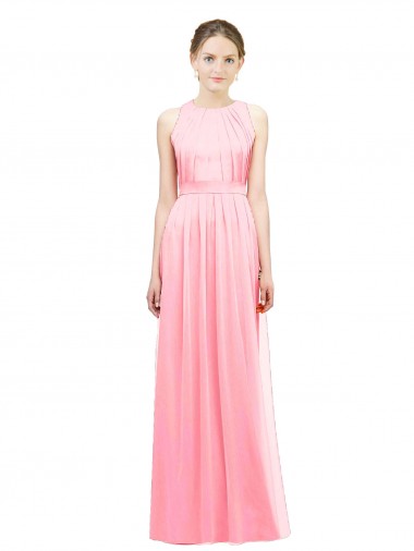Sleek Halter Neck Chiffon Bridesmaid Dress  Australia