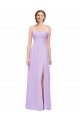 Strapless Mermaid Chiffon Bridesmaid Dress WITH High Side Slit and Ruffles Australia