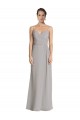 Long Chiffon A-Line Bridesmaid Dress with Criss-Cross Draped Bodice Australia