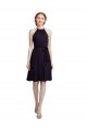 Short Knee Length High Neck Chiffon Bridesmaids Dress Australia