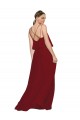 Long Chiffon Bridesmaid Dress with Slim Straps and Open Back Australia