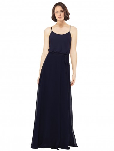 Chiffon Bridesmaids Dress with Scoop Neckline Australia