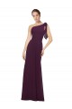 One Shoulder Chiffon Bridesmaids Dress with Shoulder Bow Australia