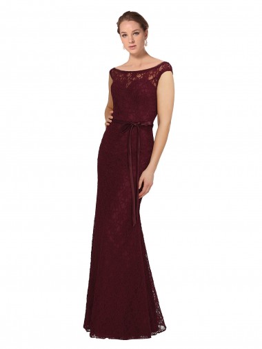 Lace Bridesmaids Dress with Matching Satin Tie Sash Australia
