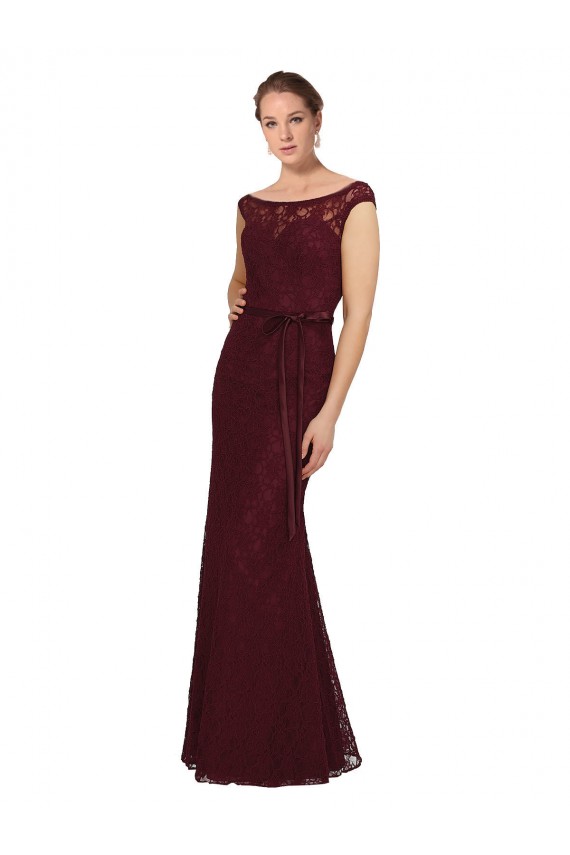 Lace Bridesmaids Dress with Matching Satin Tie Sash Australia