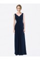 Long Chiffon V-Neck Sleeveless Bridesmaid Dress with Criss-Cross Pleated Bodice Australia