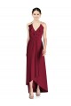 Draped V-Neck High Low Chiffon Bridesmaid Dress Australia