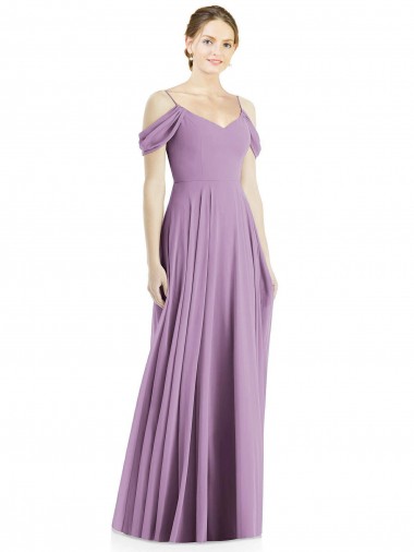 Off the Shoulder Open Cowl-Back Maxi Bridesmaid Dress Australia