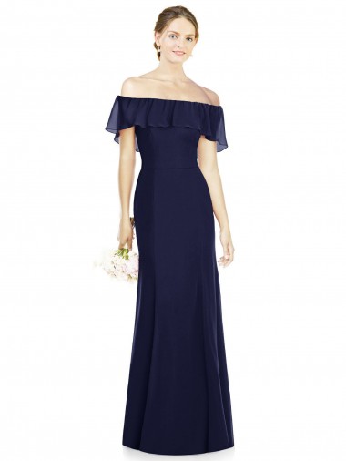 Off the Shoulder Full-Length Trumpet Chiffon Bridesmaid Dress Australia