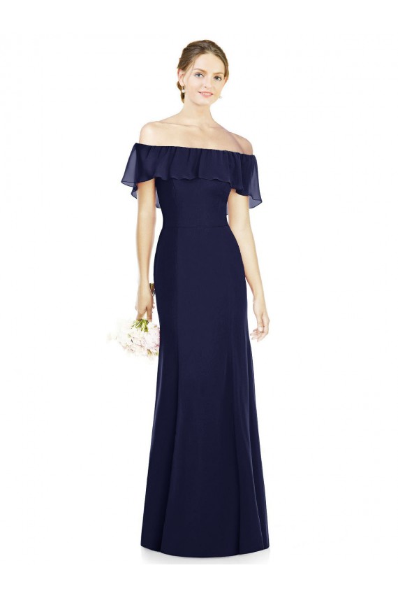 Off the Shoulder Full-Length Trumpet Chiffon Bridesmaid Dress Australia