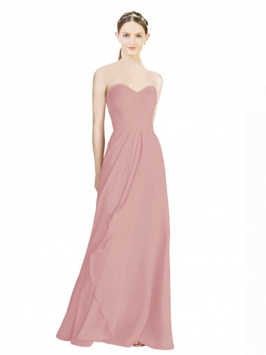 Daped A-Line Chiffon Bridesmaid Dress with Pleated Sweetheart Bodice Australia