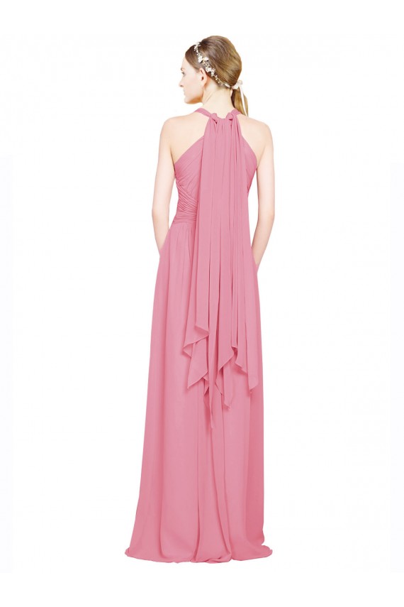 Halter Neck Keyhole A-Line Chiffon Bridesmaid Dress Australia
