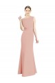 Full Length Long Chiffon Bridesmaid Dress with Pleated Lace Waist Australia