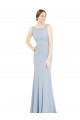 Full Length Chiffon Bridesmaid Dress with Sparkly Neckline and Belt Australia