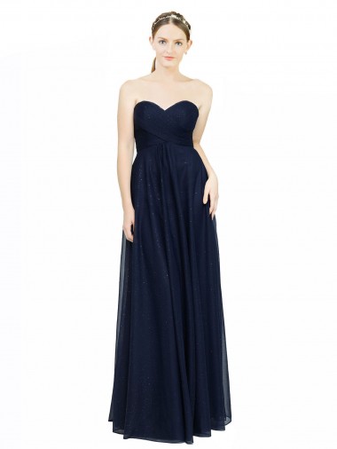 Strapless Sweetheart Long Chiffon Bridesmaid Dress Low Back Australia