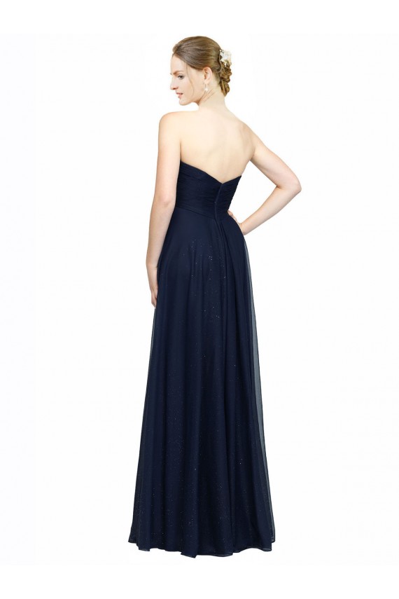 Strapless Sweetheart Long Chiffon Bridesmaid Dress Low Back Australia