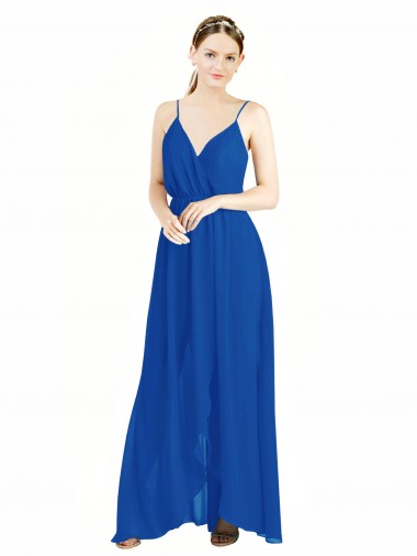 Sleeveless Surplice Chiffon Bridesmaid Dress with Spaghetti Straps Australia