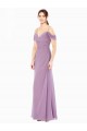 Draped Off the Shoulder Sweetheart Chiffon Bridesmaid Dress with Button Back Australia
