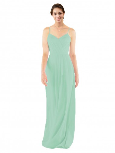 Classic Long Chiffon Bridesmaid Dress with V-Neck Australia