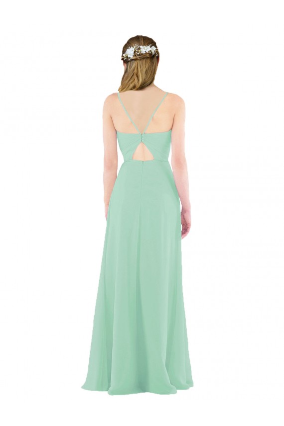 Classic Long Chiffon Bridesmaid Dress with V-Neck Australia