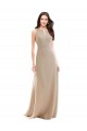Elegant Bridesmaid with High Neckline and Illusion V-Neck Australia