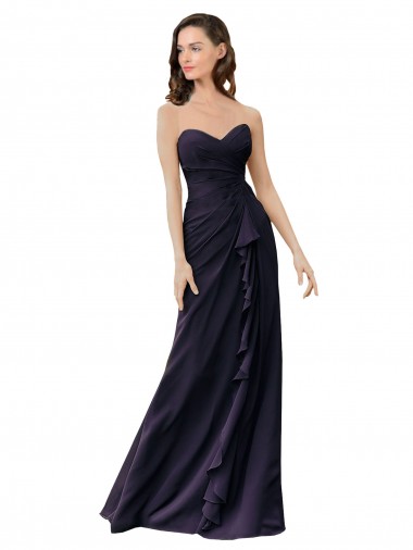 Strapless Chiffon Bridesmaids Dress with Sweetheart Neckline Australia