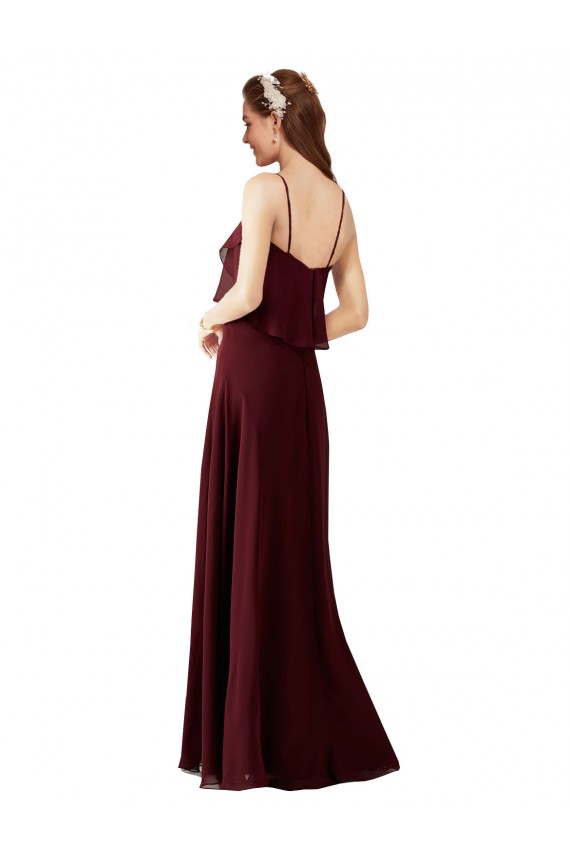 Chiffon Bridesmaids Dress with Spaghetti Straps Australia