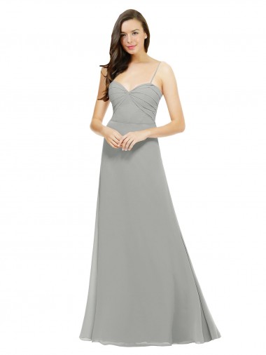 Chiffon Bridesmaid Dress with Sweetheart Neckline and Adjustable Straps Australia