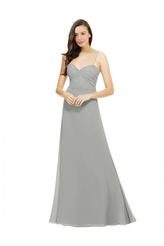 Chiffon Bridesmaid Dress with Sweetheart Neckline and Adjustable Straps Australia