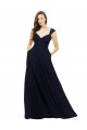 Chiffon Bridesmaid Dress with Rouched Draped Bodice and Watteau Back Australia