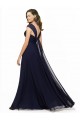 Chiffon Bridesmaid Dress with Rouched Draped Bodice and Watteau Back Australia